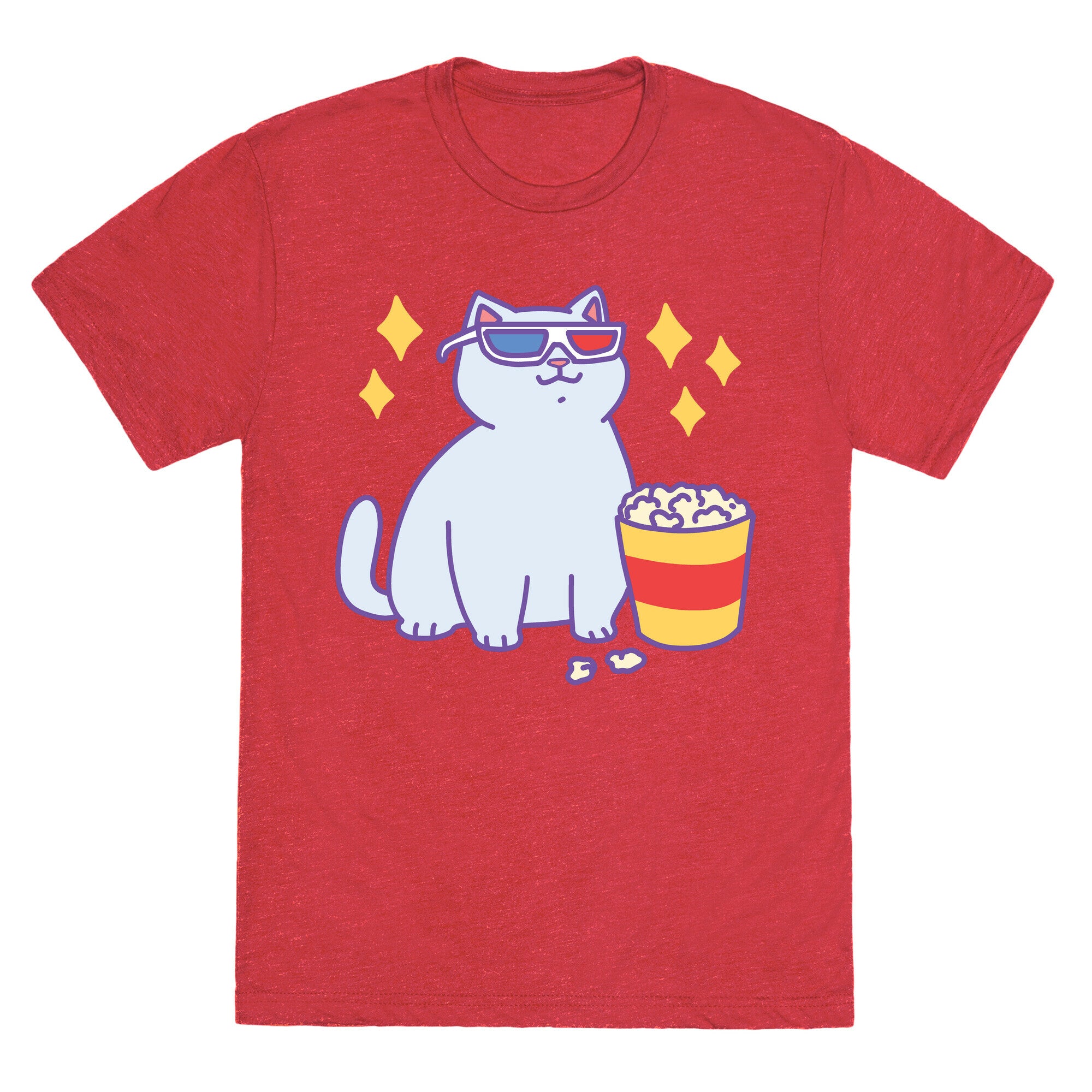 Fat Cat With Popcorn Unisex Triblend Tee